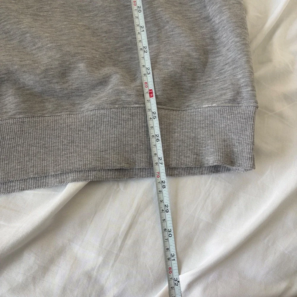 Adidas Mens Gray Embroidered Logo Raglan Sleeve Sweatshirt Large